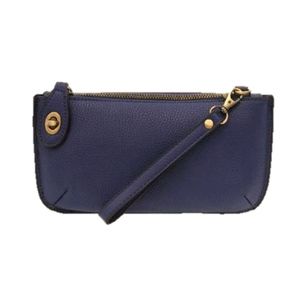 Joy Susan Navy Leather Wristlet Clutch